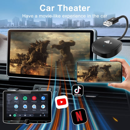 USB Interface Wired to Wireless CarPlay Auto Adapter for Android, Specification:Square(Black) - Bluetooth Adapters by PMC Jewellery | Online Shopping South Africa | PMC Jewellery | Buy Now Pay Later Mobicred