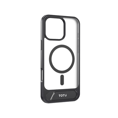 For iPhone 16 Pro Max TOTU PC-25 Skin Feel MagSafe Magnetic Stand Phone Case(Black) - iPhone 16 Pro Max Cases by TOTUDESIGN | Online Shopping South Africa | PMC Jewellery | Buy Now Pay Later Mobicred