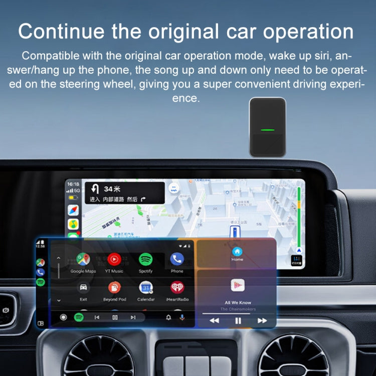 CarPlay and Android Auto Wireless Car Connectivity Box, Specification: Square(Black) - Bluetooth Adapters by PMC Jewellery | Online Shopping South Africa | PMC Jewellery | Buy Now Pay Later Mobicred