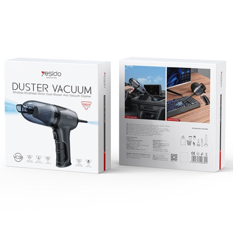 Yesido VC08 Brushless Motor Car Blowing and Suction Dual-Purpose Vacuum Cleaner(Black) - Vacuum Cleaner by Yesido | Online Shopping South Africa | PMC Jewellery | Buy Now Pay Later Mobicred