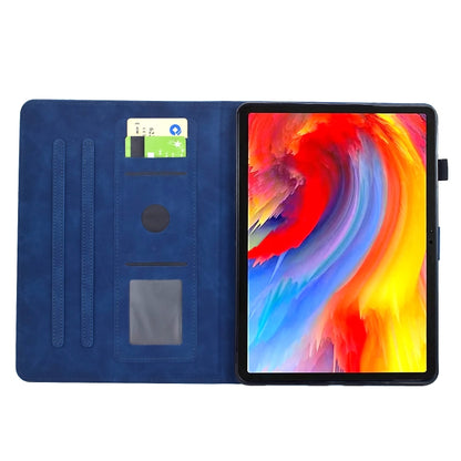 For Samsung Galaxy Tab S9 Flowers and Bird Embossed Smart Leather Tablet Case(Dark Blue) - Galaxy Tab S9 Cases by PMC Jewellery | Online Shopping South Africa | PMC Jewellery | Buy Now Pay Later Mobicred