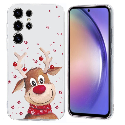 For Samsung Galaxy S25 Ultra 5G Christmas Painted Pattern TPU Transparent Phone Case(Elk) - Galaxy S25 Ultra 5G Cases by PMC Jewellery | Online Shopping South Africa | PMC Jewellery | Buy Now Pay Later Mobicred