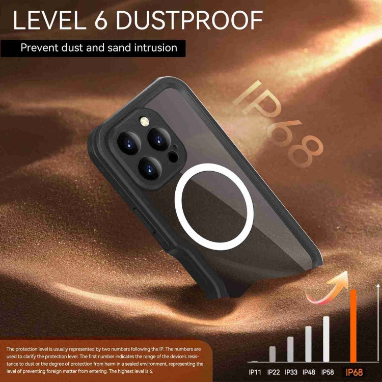 For iPhone 16 Pro RedPepper IP68 Waterproof Triple-proof MagSafe Phone Case(Black) - iPhone 16 Pro Cases by RedPepper | Online Shopping South Africa | PMC Jewellery | Buy Now Pay Later Mobicred