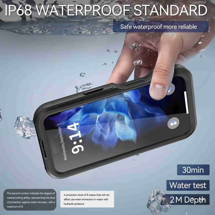 For iPhone 16 RedPepper IP68 Waterproof Triple-proof MagSafe Phone Case(Black) - iPhone 16 Cases by RedPepper | Online Shopping South Africa | PMC Jewellery | Buy Now Pay Later Mobicred