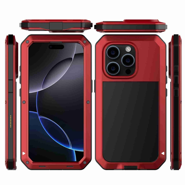 For iPhone 16 Pro Max RedPepper Triple-proof Metal Phone Case(Red) - iPhone 16 Pro Max Cases by RedPepper | Online Shopping South Africa | PMC Jewellery | Buy Now Pay Later Mobicred