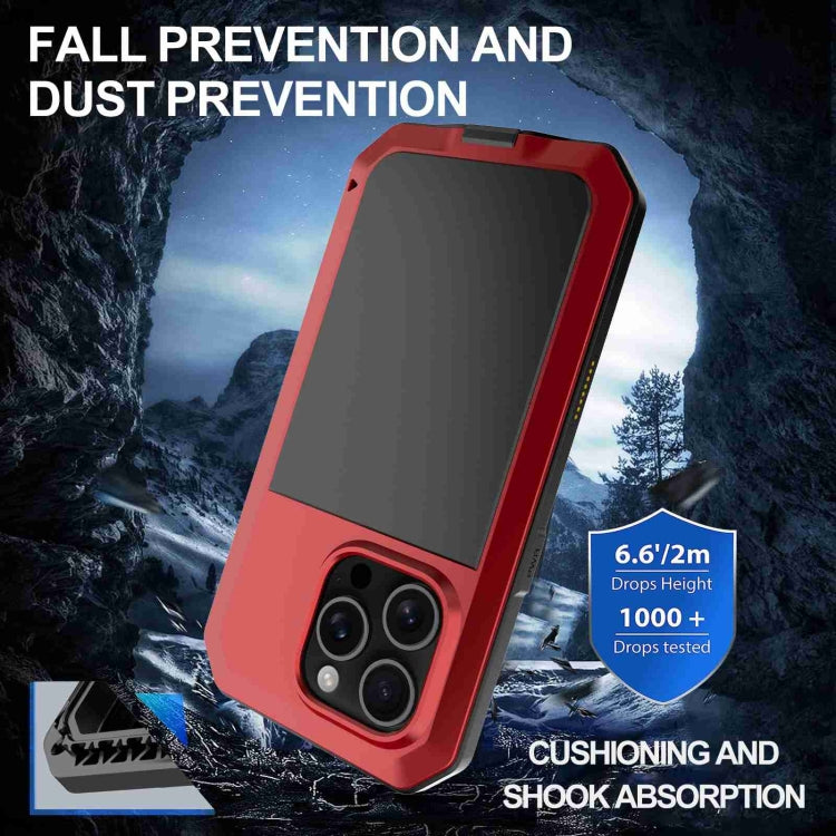 For iPhone 16 Pro Max RedPepper Triple-proof Metal Phone Case(Red) - iPhone 16 Pro Max Cases by RedPepper | Online Shopping South Africa | PMC Jewellery | Buy Now Pay Later Mobicred