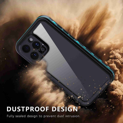 For iPhone 16 Pro RedPepper Transparent Dot IP68 Waterproof Triple-proof Phone Case(Black Blue) - iPhone 16 Pro Cases by RedPepper | Online Shopping South Africa | PMC Jewellery | Buy Now Pay Later Mobicred