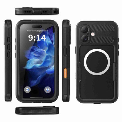 For iPhone 16 RedPepper IP68 Waterproof Triple-proof MagSafe Phone Case(Black) - iPhone 16 Cases by RedPepper | Online Shopping South Africa | PMC Jewellery | Buy Now Pay Later Mobicred