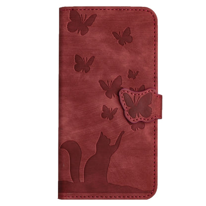 For Samsung Galaxy S25+ 5G Butterfly Cat Embossing Flip Leather Phone Case(Red) - Galaxy S25+ 5G Cases by PMC Jewellery | Online Shopping South Africa | PMC Jewellery | Buy Now Pay Later Mobicred