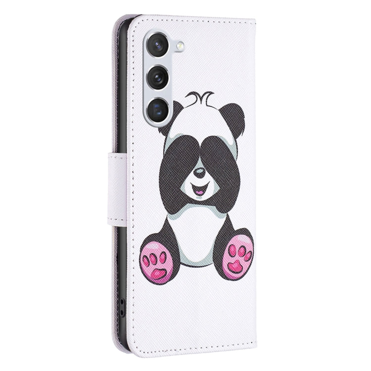 For Samsung Galaxy S25 5G Colored Drawing Pattern Leather Phone Case(Panda) - Galaxy S25 5G Cases by PMC Jewellery | Online Shopping South Africa | PMC Jewellery | Buy Now Pay Later Mobicred