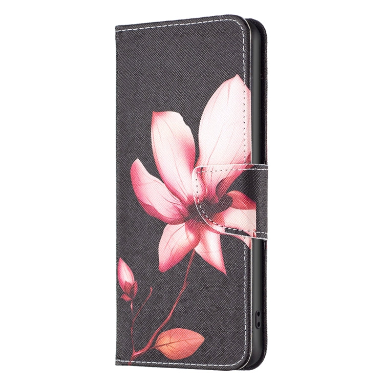 For Samsung Galaxy S25 5G Colored Drawing Pattern Leather Phone Case(Lotus) - Galaxy S25 5G Cases by PMC Jewellery | Online Shopping South Africa | PMC Jewellery | Buy Now Pay Later Mobicred