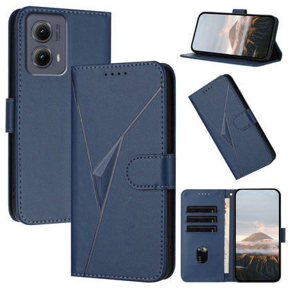 For Motorola Edge 5G 2024 Triangle Pattern Buckle Clasp Leather Phone Case(Royal Blue) - Motorola Cases by PMC Jewellery | Online Shopping South Africa | PMC Jewellery | Buy Now Pay Later Mobicred