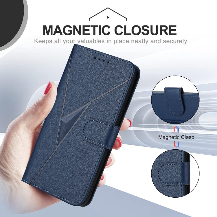 For Motorola Edge 5G 2024 Triangle Pattern Buckle Clasp Leather Phone Case(Royal Blue) - Motorola Cases by PMC Jewellery | Online Shopping South Africa | PMC Jewellery | Buy Now Pay Later Mobicred