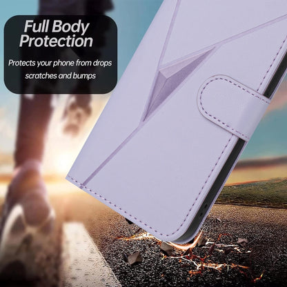 For Motorola Edge 5G 2024 Triangle Pattern Buckle Clasp Leather Phone Case(Light Purple) - Motorola Cases by PMC Jewellery | Online Shopping South Africa | PMC Jewellery | Buy Now Pay Later Mobicred