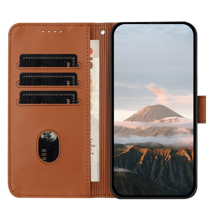 For Motorola Moto G Play 4G 2024 Triangle Pattern Buckle Clasp Leather Phone Case(Brown) - Motorola Cases by PMC Jewellery | Online Shopping South Africa | PMC Jewellery | Buy Now Pay Later Mobicred