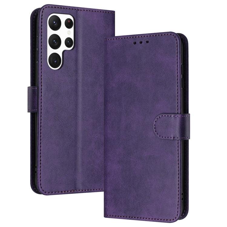 For Samsung Galaxy S25 Ultra 5G Solid Calf Texture Flip Leather Phone Case(Purple) - Galaxy S25 Ultra 5G Cases by PMC Jewellery | Online Shopping South Africa | PMC Jewellery | Buy Now Pay Later Mobicred