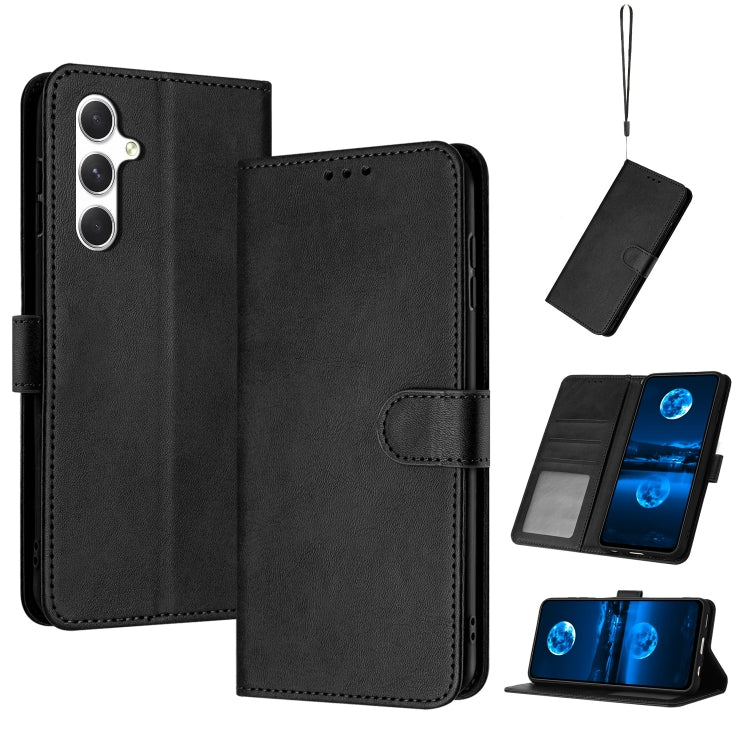 For Samsung Galaxy S25+ / S24+ 5G Solid Calf Texture Flip Leather Phone Case(Black) - Galaxy S25+ 5G Cases by PMC Jewellery | Online Shopping South Africa | PMC Jewellery | Buy Now Pay Later Mobicred