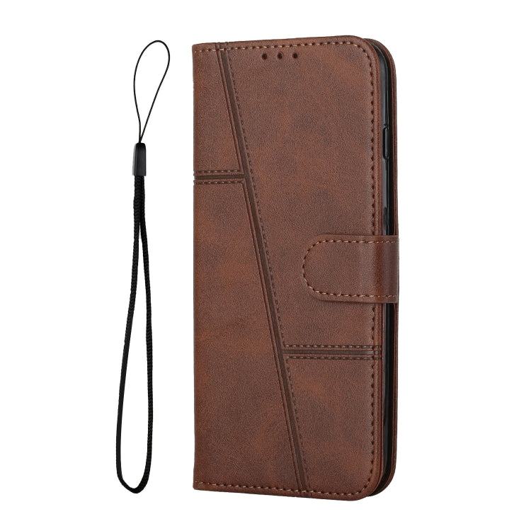 For Samsung Galaxy S25 / S24 5G Stitching Calf Texture Buckle Leather Phone Case(Brown) - Galaxy S25 5G Cases by PMC Jewellery | Online Shopping South Africa | PMC Jewellery | Buy Now Pay Later Mobicred