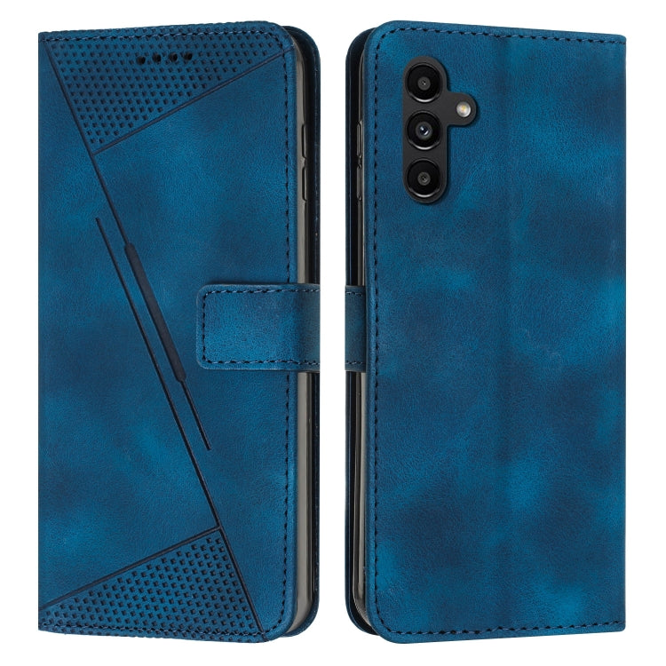 For Samsung Galaxy S25 / S24 5G Dream Triangle Leather Phone Case with Long Lanyard(Blue) - Galaxy S25 5G Cases by PMC Jewellery | Online Shopping South Africa | PMC Jewellery | Buy Now Pay Later Mobicred