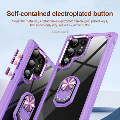 For Samsung Galaxy S25 Ultra 5G TPU + PC Lens Protection Phone Case with Ring Holder(Purple) - Galaxy S25 Ultra 5G Cases by PMC Jewellery | Online Shopping South Africa | PMC Jewellery | Buy Now Pay Later Mobicred