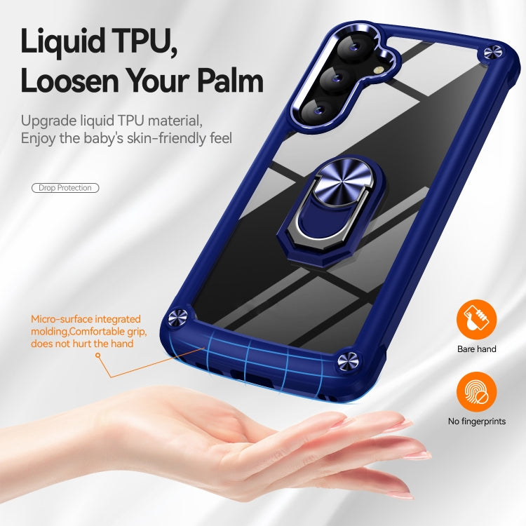 For Samsung Galaxy S25+ 5G TPU + PC Lens Protection Phone Case with Ring Holder(Blue) - Galaxy S25+ 5G Cases by PMC Jewellery | Online Shopping South Africa | PMC Jewellery | Buy Now Pay Later Mobicred