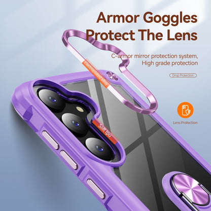 For Samsung Galaxy S25 5G TPU + PC Lens Protection Phone Case with Ring Holder(Purple) - Galaxy S25 5G Cases by PMC Jewellery | Online Shopping South Africa | PMC Jewellery | Buy Now Pay Later Mobicred