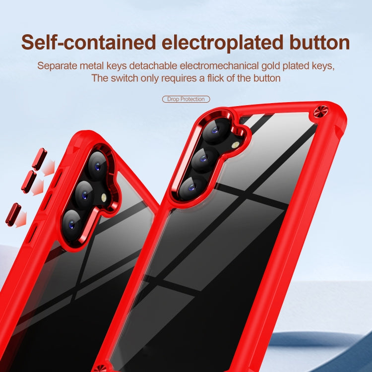 For Samsung Galaxy S25 5G TPU + PC Lens Protection Phone Case(Red) - Galaxy S25 5G Cases by PMC Jewellery | Online Shopping South Africa | PMC Jewellery | Buy Now Pay Later Mobicred