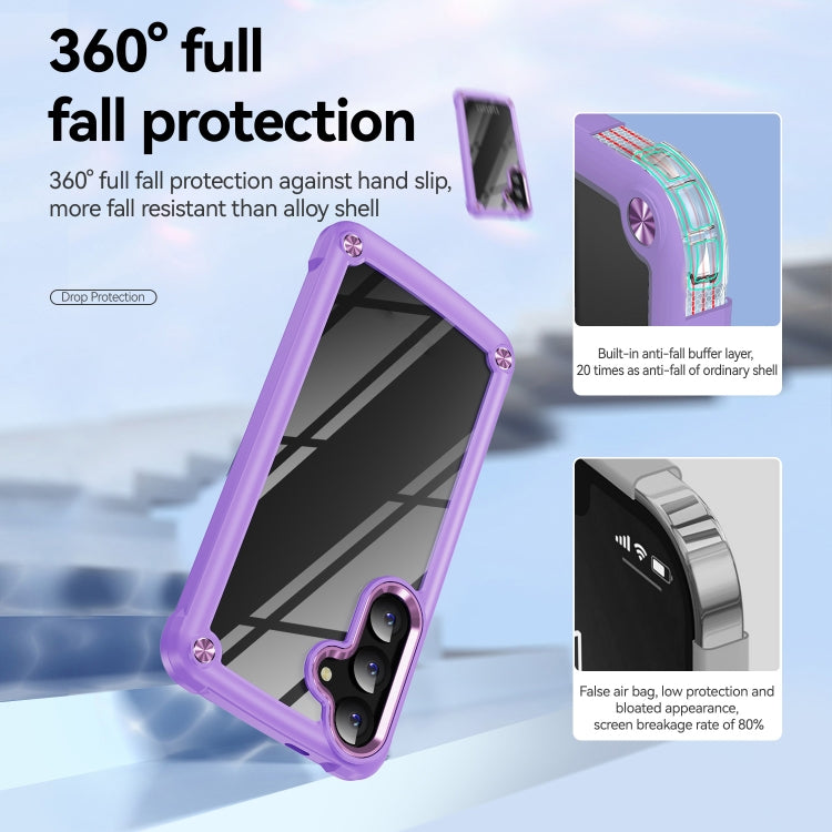 For Samsung Galaxy S25 5G TPU + PC Lens Protection Phone Case(Purple) - Galaxy S25 5G Cases by PMC Jewellery | Online Shopping South Africa | PMC Jewellery | Buy Now Pay Later Mobicred