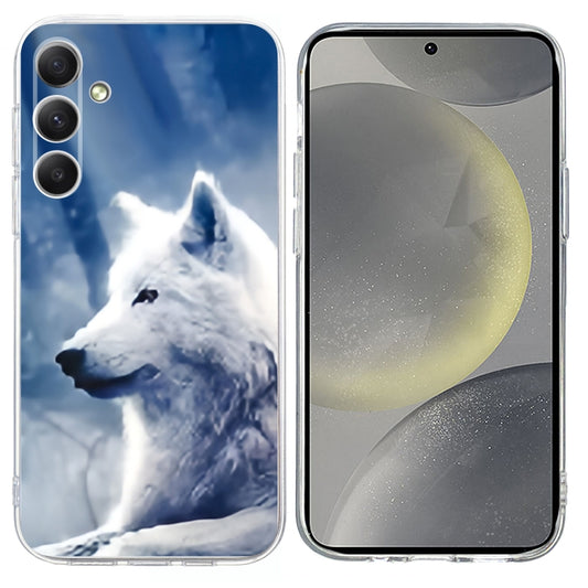 For Samsung Galaxy S25+ 5G Colorful Painting Pattern TPU Phone Case(White Wolf) - Galaxy S25+ 5G Cases by PMC Jewellery | Online Shopping South Africa | PMC Jewellery | Buy Now Pay Later Mobicred