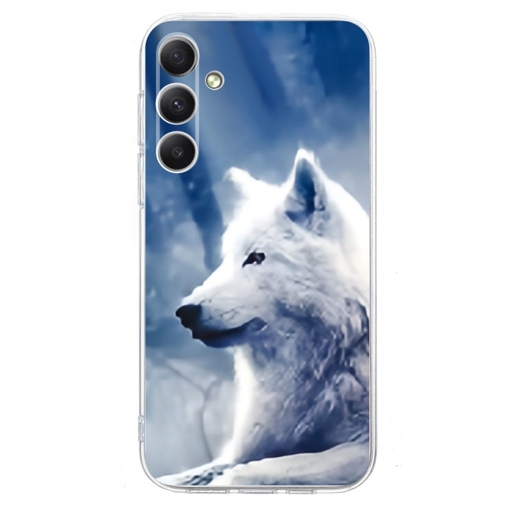 For Samsung Galaxy S25+ 5G Colorful Painting Pattern TPU Phone Case(White Wolf) - Galaxy S25+ 5G Cases by PMC Jewellery | Online Shopping South Africa | PMC Jewellery | Buy Now Pay Later Mobicred