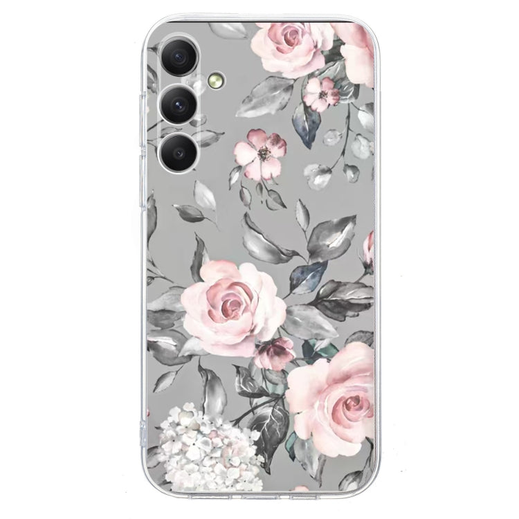 For Samsung Galaxy S25+ 5G Colorful Painting Pattern TPU Phone Case(Flowers On Grey) - Galaxy S25+ 5G Cases by PMC Jewellery | Online Shopping South Africa | PMC Jewellery | Buy Now Pay Later Mobicred