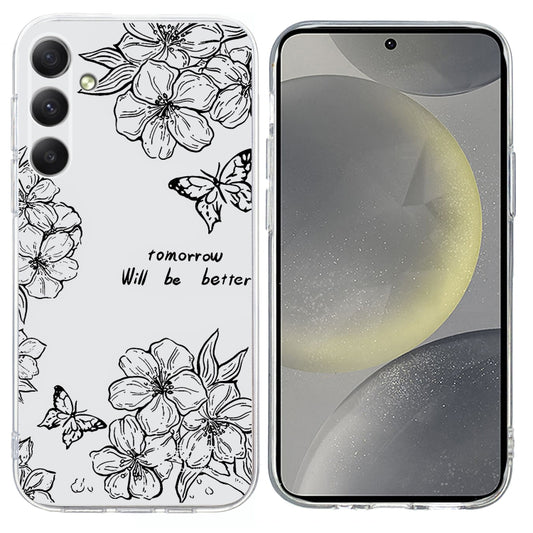 For Samsung Galaxy S25 5G Colorful Painting Pattern TPU Phone Case(Butterfly Flower) - Galaxy S25 5G Cases by PMC Jewellery | Online Shopping South Africa | PMC Jewellery | Buy Now Pay Later Mobicred