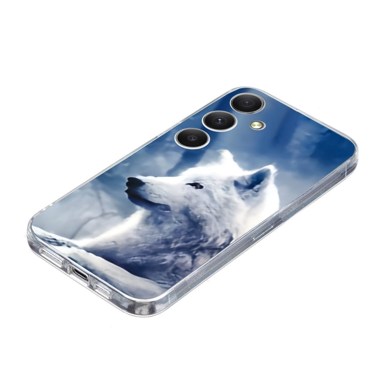 For Samsung Galaxy S25 5G Colorful Painting Pattern TPU Phone Case(White Wolf) - Galaxy S25 5G Cases by PMC Jewellery | Online Shopping South Africa | PMC Jewellery | Buy Now Pay Later Mobicred