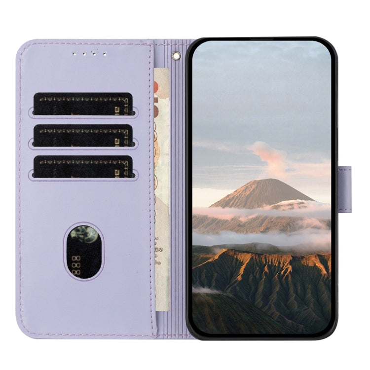 For Huawei Pura 70 Triangle Pattern Buckle Clasp Leather Phone Case(Light Purple) - Huawei Cases by PMC Jewellery | Online Shopping South Africa | PMC Jewellery | Buy Now Pay Later Mobicred