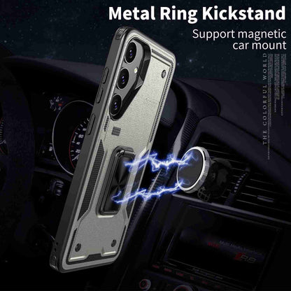 For Samsung Galaxy S25 Ultra 5G Ring Holder PC Hybrid TPU Phone Case(Titanium Grey) - Galaxy S25 Ultra 5G Cases by PMC Jewellery | Online Shopping South Africa | PMC Jewellery | Buy Now Pay Later Mobicred