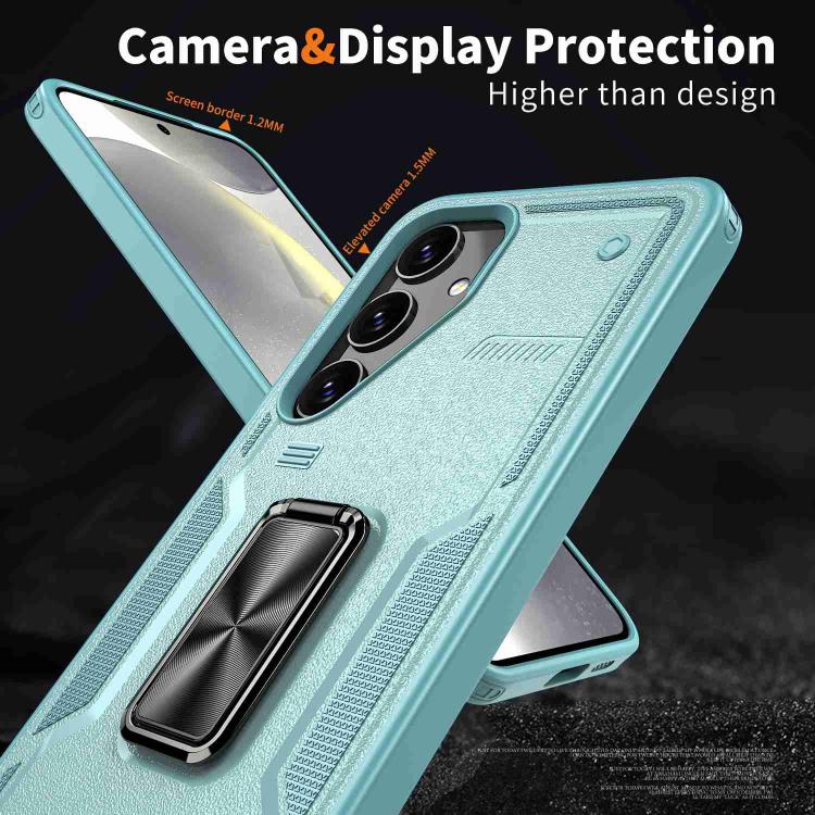 For Samsung Galaxy S25 5G Ring Holder PC Hybrid TPU Phone Case(Blue) - Galaxy S25 5G Cases by PMC Jewellery | Online Shopping South Africa | PMC Jewellery | Buy Now Pay Later Mobicred