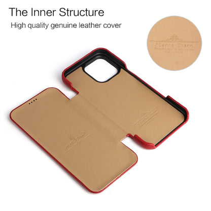 For iPhone 16 Pro Max Fierre Shann Top Layer Cowhide Business Magnetic Leather Phone Case(Red) - iPhone 16 Pro Max Cases by FIERRE SHANN | Online Shopping South Africa | PMC Jewellery | Buy Now Pay Later Mobicred