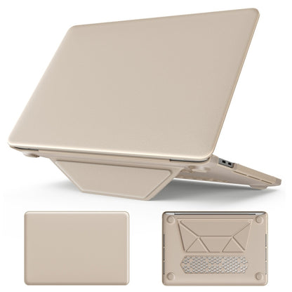 For MacBook Pro 13.3 inch M1 A2338 Business Magnetic Holder PC + PU Laptop Protective Case(Gold) - MacBook Pro Cases by PMC Jewellery | Online Shopping South Africa | PMC Jewellery | Buy Now Pay Later Mobicred