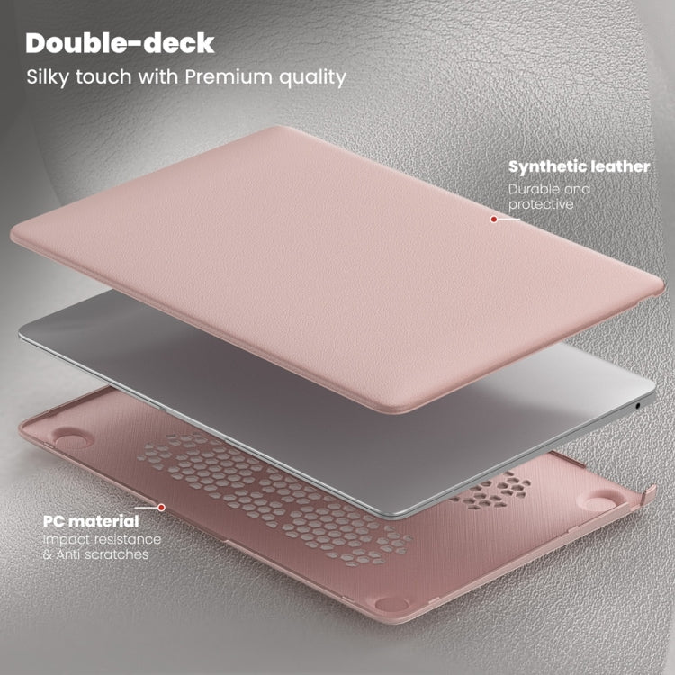 For MacBook Air 13.3 inch A2337 Business Magnetic Holder PC + PU Laptop Protective Case(Pink) - MacBook Air Cases by PMC Jewellery | Online Shopping South Africa | PMC Jewellery | Buy Now Pay Later Mobicred