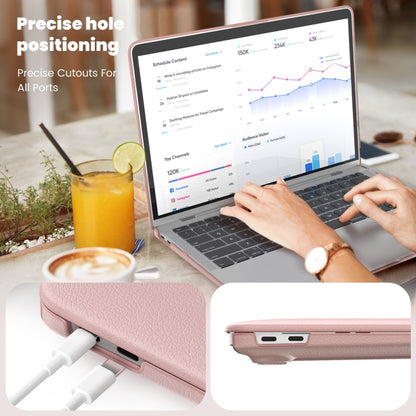 For MacBook Air 13.3 inch A2337 Business Magnetic Holder PC + PU Laptop Protective Case(Pink) - MacBook Air Cases by PMC Jewellery | Online Shopping South Africa | PMC Jewellery | Buy Now Pay Later Mobicred