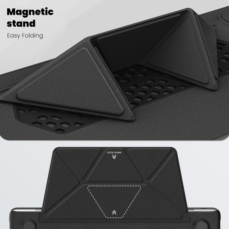 For MacBook Air 13.3 inch A2337 Business Magnetic Holder PC + PU Laptop Protective Case(Black) - MacBook Air Cases by PMC Jewellery | Online Shopping South Africa | PMC Jewellery | Buy Now Pay Later Mobicred