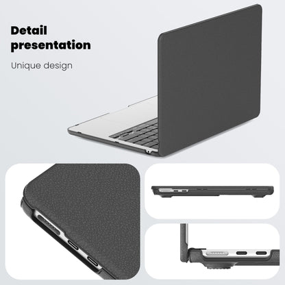 For MacBook Air 13.6 inch A3113 / A2681 Business Magnetic Holder PC + PU Laptop Protective Case(Grey) - MacBook Air Cases by PMC Jewellery | Online Shopping South Africa | PMC Jewellery | Buy Now Pay Later Mobicred