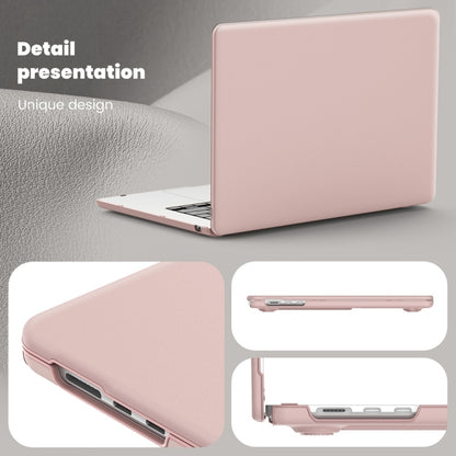 For MacBook Air 15.3 inch A3114 / A2941 Business Magnetic Holder PC + PU Laptop Protective Case(Pink) - MacBook Air Cases by PMC Jewellery | Online Shopping South Africa | PMC Jewellery | Buy Now Pay Later Mobicred