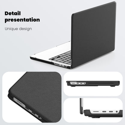 For MacBook Pro 14 inch A2918 / A2992 Business Magnetic Holder PC + PU Laptop Protective Case(Black) - MacBook Pro Cases by PMC Jewellery | Online Shopping South Africa | PMC Jewellery | Buy Now Pay Later Mobicred