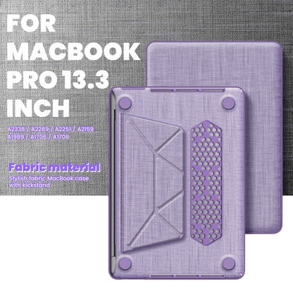 For MacBook Pro 13.3 inch M1 A2338 Fabric Magnetic Holder Laptop Protective Case(Purple) - MacBook Pro Cases by PMC Jewellery | Online Shopping South Africa | PMC Jewellery | Buy Now Pay Later Mobicred