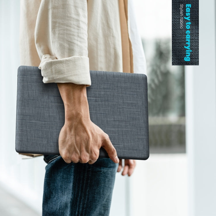 For MacBook Pro 14 inch A2918 / A2992 Fabric Magnetic Holder Laptop Protective Case(Grey) - MacBook Pro Cases by PMC Jewellery | Online Shopping South Africa | PMC Jewellery | Buy Now Pay Later Mobicred