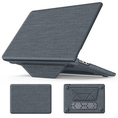 For MacBook Air 13.6 inch A3113 / A2681 Fabric Magnetic Holder Laptop Protective Case(Grey) - MacBook Air Cases by PMC Jewellery | Online Shopping South Africa | PMC Jewellery | Buy Now Pay Later Mobicred