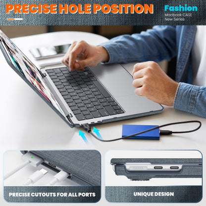 For MacBook Air 13.6 inch A3113 / A2681 Fabric Magnetic Holder Laptop Protective Case(Grey) - MacBook Air Cases by PMC Jewellery | Online Shopping South Africa | PMC Jewellery | Buy Now Pay Later Mobicred