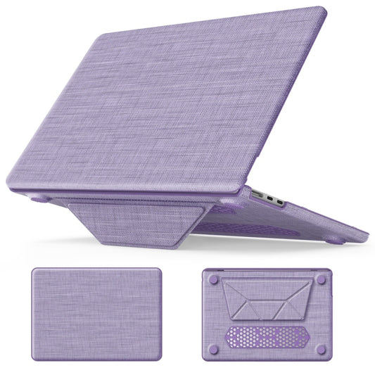 For MacBook Air 13.6 inch A3113 / A2681 Fabric Magnetic Holder Laptop Protective Case(Purple) - MacBook Air Cases by PMC Jewellery | Online Shopping South Africa | PMC Jewellery | Buy Now Pay Later Mobicred