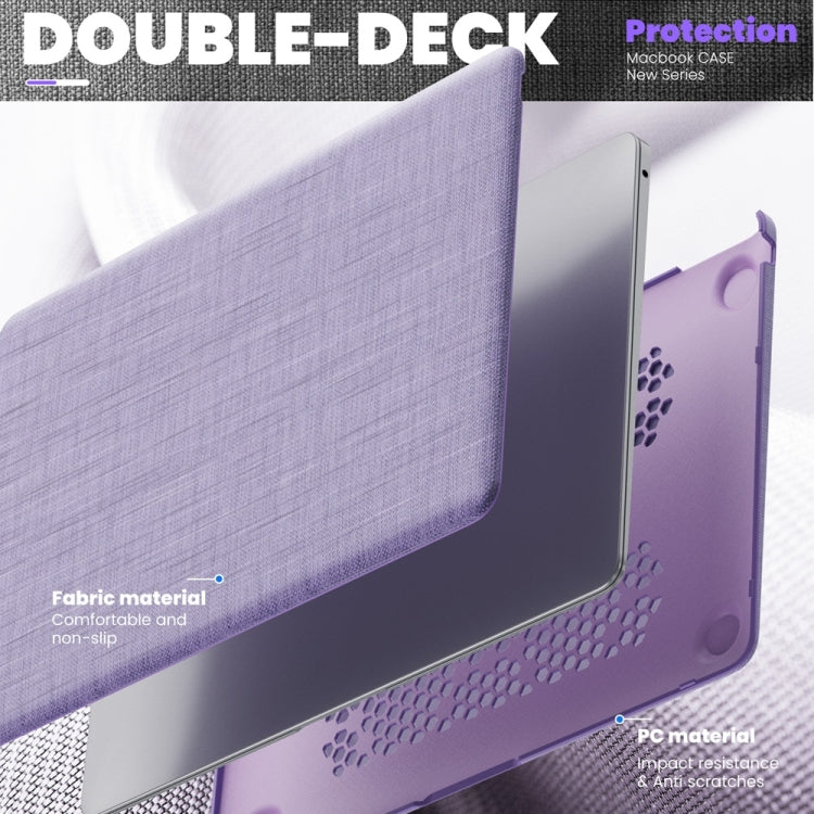 For MacBook Air 13.3 inch A2337 Fabric Magnetic Holder Laptop Protective Case(Purple) - MacBook Air Cases by PMC Jewellery | Online Shopping South Africa | PMC Jewellery | Buy Now Pay Later Mobicred